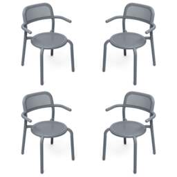 Fatboy Set of 4 Toni Stackable Garden Armchairs - Elephant Grey Colour: Elephant Grey - thumbnail 1