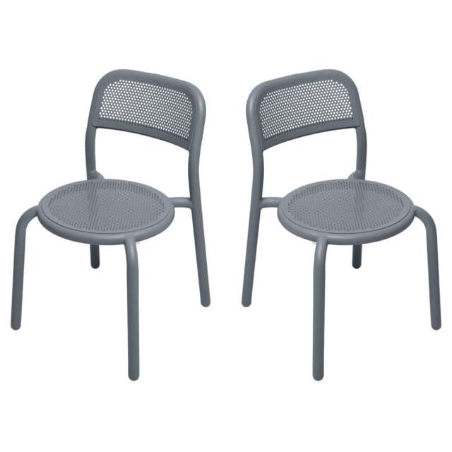 Fatboy Set of 2 Toni Stackable Garden Armchairs - Elephant Grey Colour: Elephant Grey - image 1
