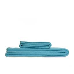 Tweedmill Textiles Plain Fleece Throw with Blanket Stitch - Turquoise - Large Colour: Turquoise, Size: Large 145x200cm