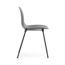 Normann Copenhagen Form Chair - Stacking - Grey - Black Steel Legs Shell Colour: Grey - thumbnail 3