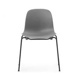 Normann Copenhagen Form Chair - Stacking - Grey - Black Steel Legs Shell Colour: Grey - thumbnail 4