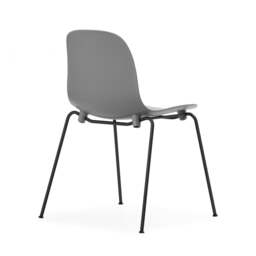 Normann Copenhagen Form Chair - Stacking - Grey - Black Steel Legs Shell Colour: Grey - thumbnail 2