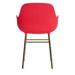 Normann Copenhagen Form Armchair - Bright Red - Brass Legs Shell Colour: Bright Red, Leg Colour: Brass - thumbnail 4