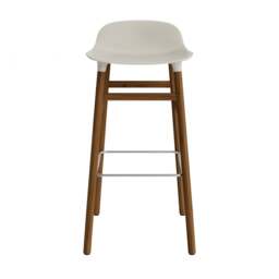 Normann Copenhagen Form Barstool - Wood - 75cm - Light Grey - Walnut Legs Shell Colour: Light Grey, Leg Colour: Walnut - thumbnail 2