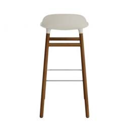 Normann Copenhagen Form Barstool - Wood - 75cm - Light Grey - Walnut Legs Shell Colour: Light Grey, Leg Colour: Walnut - thumbnail 4