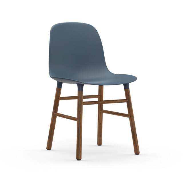 Normann Copenhagen Form Chair - Blue - Walnut Legs Shell Colour: Blue, Leg Colour: Walnut - image 1