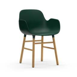 Normann Copenhagen Form Armchair - Green - Oak Legs Shell Colour: Green, Leg Colour: Oak - thumbnail 1