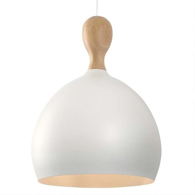 Halo Design Dueodde Metal/Wood Pendant Lamp - O 39cm - White Size: O 39cm, Colour: White