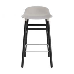 Normann Copenhagen Form Barstool - Wood - 65cm - Warm Grey - Black Oak Legs Shell Colour: Warm Grey, Leg Colour: Black Oak - thumbnail 2