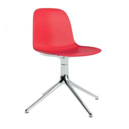 Normann Copenhagen Form Chair Swivel - 4 Leg - Bright Red - Aluminium Legs Shell Colour: Bright Red, Leg Colour: Aluminium - thumbnail 1