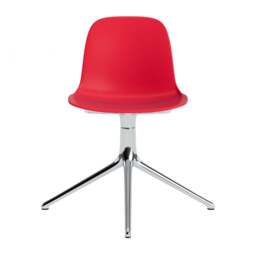 Normann Copenhagen Form Chair Swivel - 4 Leg - Bright Red - Aluminium Legs Shell Colour: Bright Red, Leg Colour: Aluminium - thumbnail 2