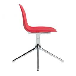 Normann Copenhagen Form Chair Swivel - 4 Leg - Bright Red - Aluminium Legs Shell Colour: Bright Red, Leg Colour: Aluminium - thumbnail 3