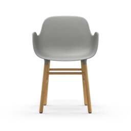 Normann Copenhagen Form Armchair - Grey - Oak Legs Shell Colour: Grey, Leg Colour: Oak - thumbnail 2