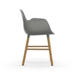 Normann Copenhagen Form Armchair - Grey - Oak Legs Shell Colour: Grey, Leg Colour: Oak - thumbnail 3