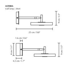 Umage Asteria Short Monochrome Wall Light - Polished Brass Colour: Polished Brass, Mounting: Not Hardwired - thumbnail 5