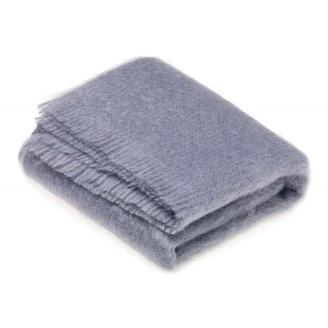 Bronte By Moon Luxury Mohair Throw - Blue Dusk Colour: Blue Dusk