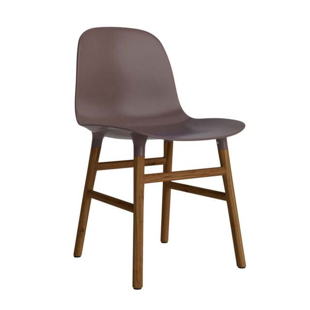 Normann Copenhagen Form Chair - Brown - Walnut Legs Shell Colour: Brown, Leg Colour: Walnut - image 1