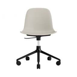 Normann Copenhagen Form Chair Swivel - 5 Wheel - Gas Lift - Light Grey - Black Legs Shell Colour: Light Grey, Leg Colour: Black - thumbnail 2