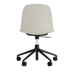 Normann Copenhagen Form Chair Swivel - 5 Wheel - Gas Lift - Light Grey - Black Legs Shell Colour: Light Grey, Leg Colour: Black - thumbnail 4