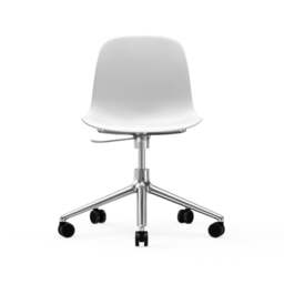 Normann Copenhagen Form Chair Swivel - 5 Wheel - Gas Lift - White - Aluminium Legs Shell Colour: White, Leg Colour: Aluminium - thumbnail 2