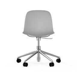 Normann Copenhagen Form Chair Swivel - 5 Wheel - Gas Lift - White - Aluminium Legs Shell Colour: White, Leg Colour: Aluminium - thumbnail 4