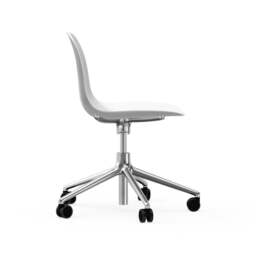 Normann Copenhagen Form Chair Swivel - 5 Wheel - Gas Lift - White - Aluminium Legs Shell Colour: White, Leg Colour: Aluminium - thumbnail 3