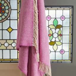 Tweedmill Textiles Pure New Wool Beehive Throw - Pink Rosa - thumbnail 2