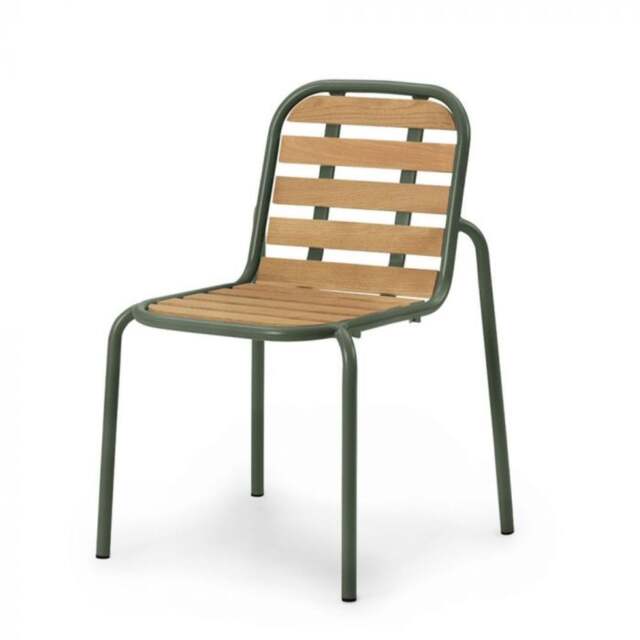 Normann Copenhagen Vig Outdoor Dining Chair - Robina Wood/Dark Green Steel - image 1