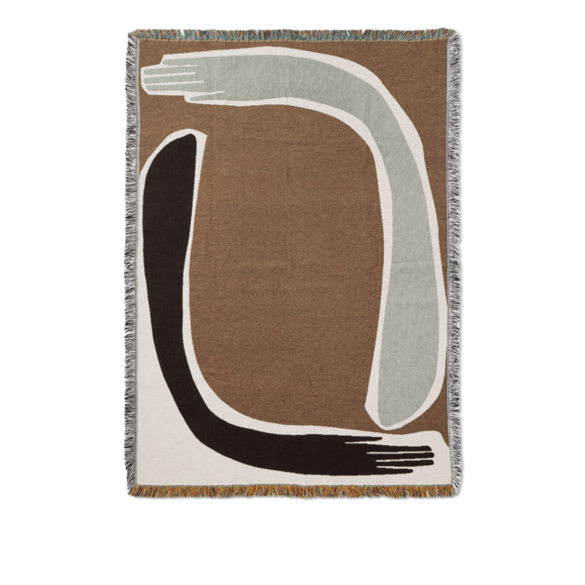 Ferm Living Pose Tapestry Cotton Blanket/Throw - Coffee - 120cm  x 170cm - image 1