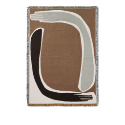 Ferm Living Pose Tapestry Cotton Blanket/Throw - Coffee - 120cm  x 170cm - thumbnail 1
