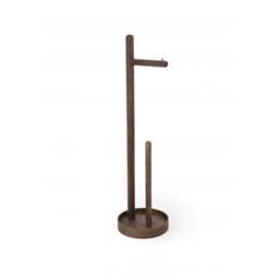 Wireworks Yoku Freestanding Toilet Roll Holder - Walnut - thumbnail 3
