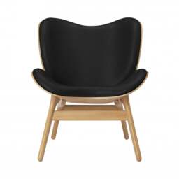 Umage A Conversation Piece Armchair - Low - Oak - Hope Leather Black Wood: Oak, Colour: Black - thumbnail 2