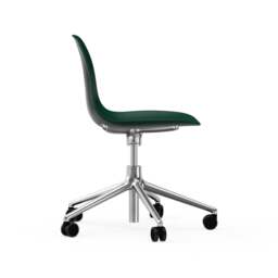 Normann Copenhagen Form Chair Swivel - 5 Wheel - Gas Lift - Green - Aluminium Legs Shell Colour: Green, Leg Colour: Aluminium - thumbnail 3