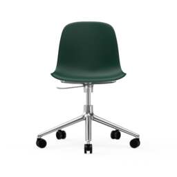 Normann Copenhagen Form Chair Swivel - 5 Wheel - Gas Lift - Green - Aluminium Legs Shell Colour: Green, Leg Colour: Aluminium - thumbnail 2