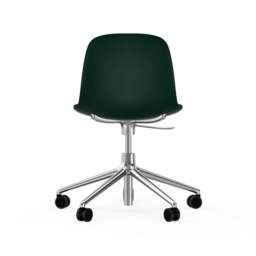 Normann Copenhagen Form Chair Swivel - 5 Wheel - Gas Lift - Green - Aluminium Legs Shell Colour: Green, Leg Colour: Aluminium - thumbnail 4
