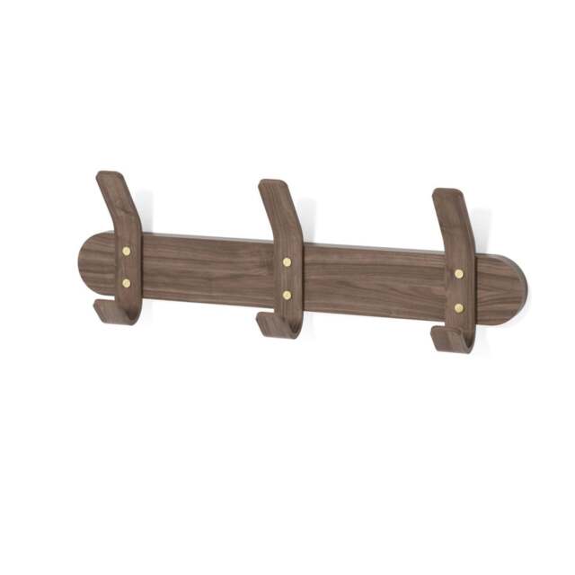 Wireworks Left Hook 3 Hooks Rail - Walnut - image 1