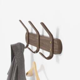 Wireworks Left Hook 3 Hooks Rail - Walnut - thumbnail 2
