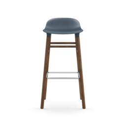 Normann Copenhagen Form Barstool - Wood - 75cm - Blue - Walnut Legs Shell Colour: Blue, Leg Colour: Walnut - thumbnail 2
