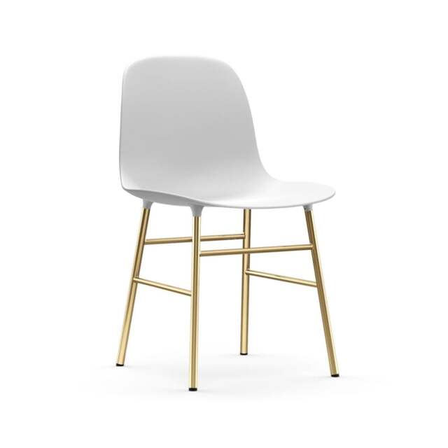 Normann Copenhagen Form Chair - White - Brass Legs Shell Colour: White, Leg Colour: Brass - image 1