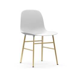 Normann Copenhagen Form Chair - White - Brass Legs Shell Colour: White, Leg Colour: Brass - thumbnail 1