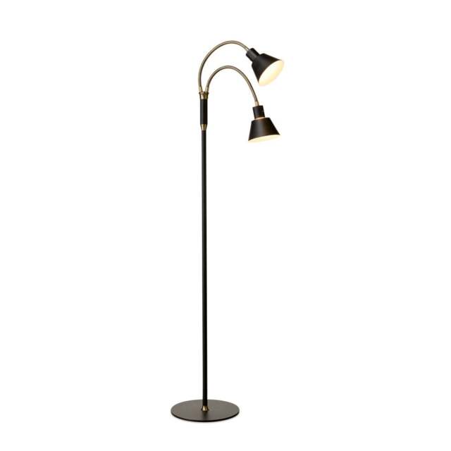 Halo Design Space LED Floor Lamp - 2-Arm - Black / Antique Brass Size: 2-Arm - image 1