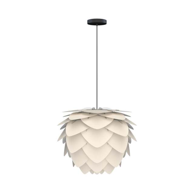 Umage Aluvia Pendant Light Shade - Pearl White - Medium with Black Rosette Cord Set With or Without Cord Set: With Black Rosette Cord Set - image 1