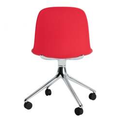 Normann Copenhagen Form Chair Swivel - 4 Wheel - Bright Red - Aluminium Legs Shell Colour: Bright Red, Leg Colour: Aluminium - thumbnail 4