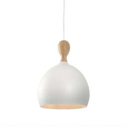 Halo Design Dueodde Metal/Wood Pendant Lamp - O 18cm - White Size: O 18cm, Colour: White
