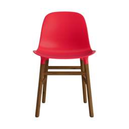 Normann Copenhagen Form Chair - Bright Red - Walnut Legs Shell Colour: Bright Red, Leg Colour: Walnut - thumbnail 2
