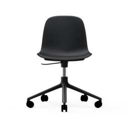 Normann Copenhagen Form Chair Swivel - 5 Wheel - Gas Lift - Black Legs Shell Colour: Black, Leg Colour: Black - thumbnail 2