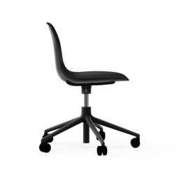 Normann Copenhagen Form Chair Swivel - 5 Wheel - Gas Lift - Black Legs Shell Colour: Black, Leg Colour: Black - thumbnail 3