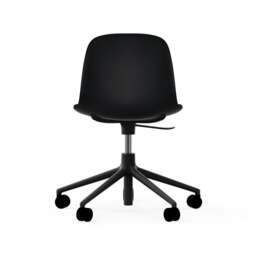 Normann Copenhagen Form Chair Swivel - 5 Wheel - Gas Lift - Black Legs Shell Colour: Black, Leg Colour: Black - thumbnail 4