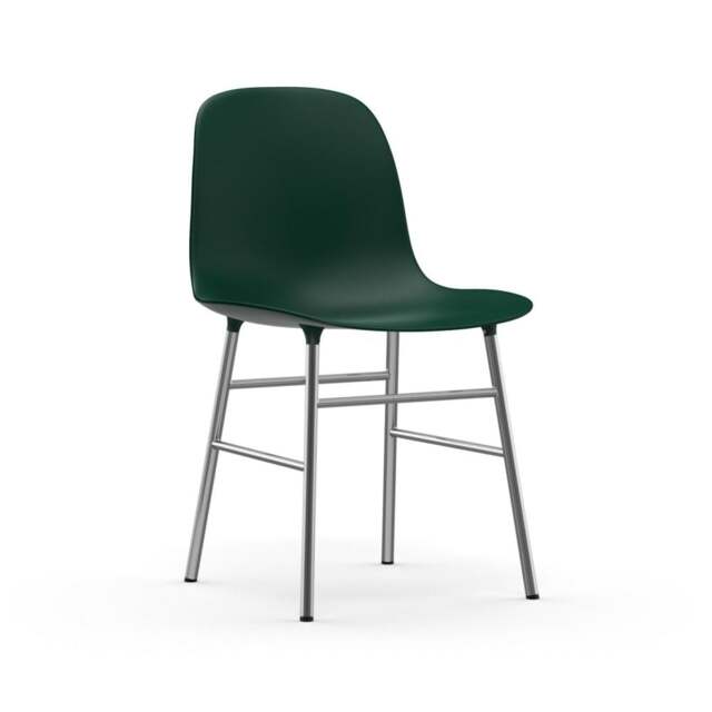 Normann Copenhagen Form Chair - Green - Chrome Legs Shell Colour: Green, Leg Colour: Chrome - image 1