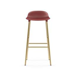 Normann Copenhagen Form Barstool - 75cm - Red - Brass Legs Shell Colour: Red, Leg Colour: Brass - thumbnail 2